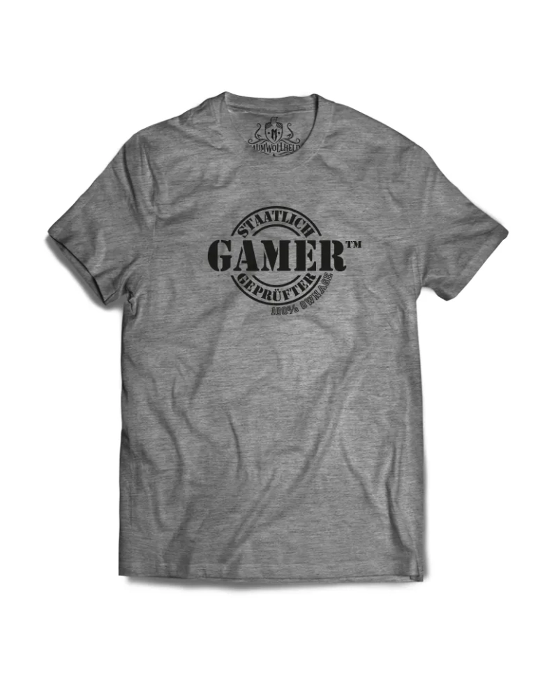 Baumwollheld.de|Staatlich geprüfter Gamer - Tshirt|Gentlemens|24,90 €