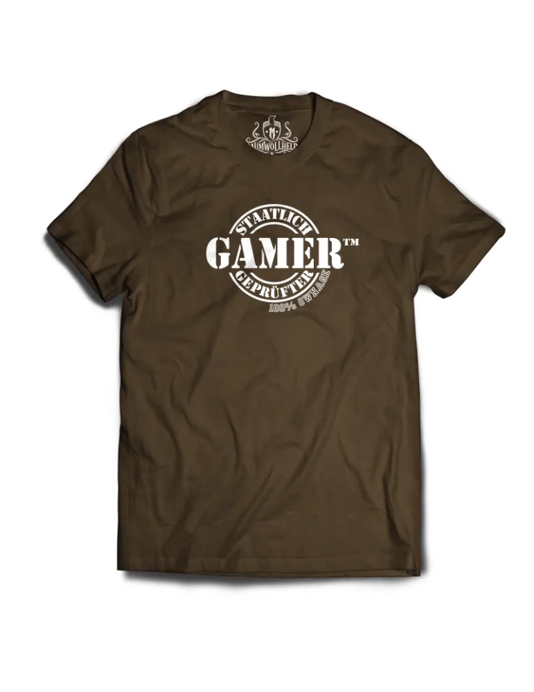 Baumwollheld.de|Staatlich geprüfter Gamer - Tshirt|Gentlemens|24,90 €