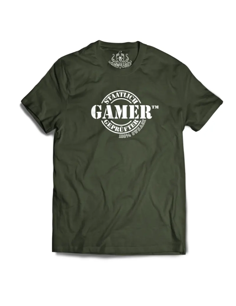 Baumwollheld.de|Staatlich geprüfter Gamer - Tshirt|Gentlemens|24,90 €