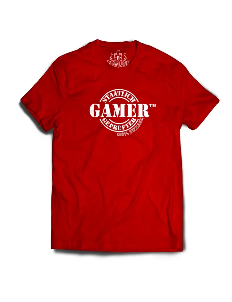 Baumwollheld.de|Staatlich geprüfter Gamer - Tshirt|Gentlemens|24,90 €